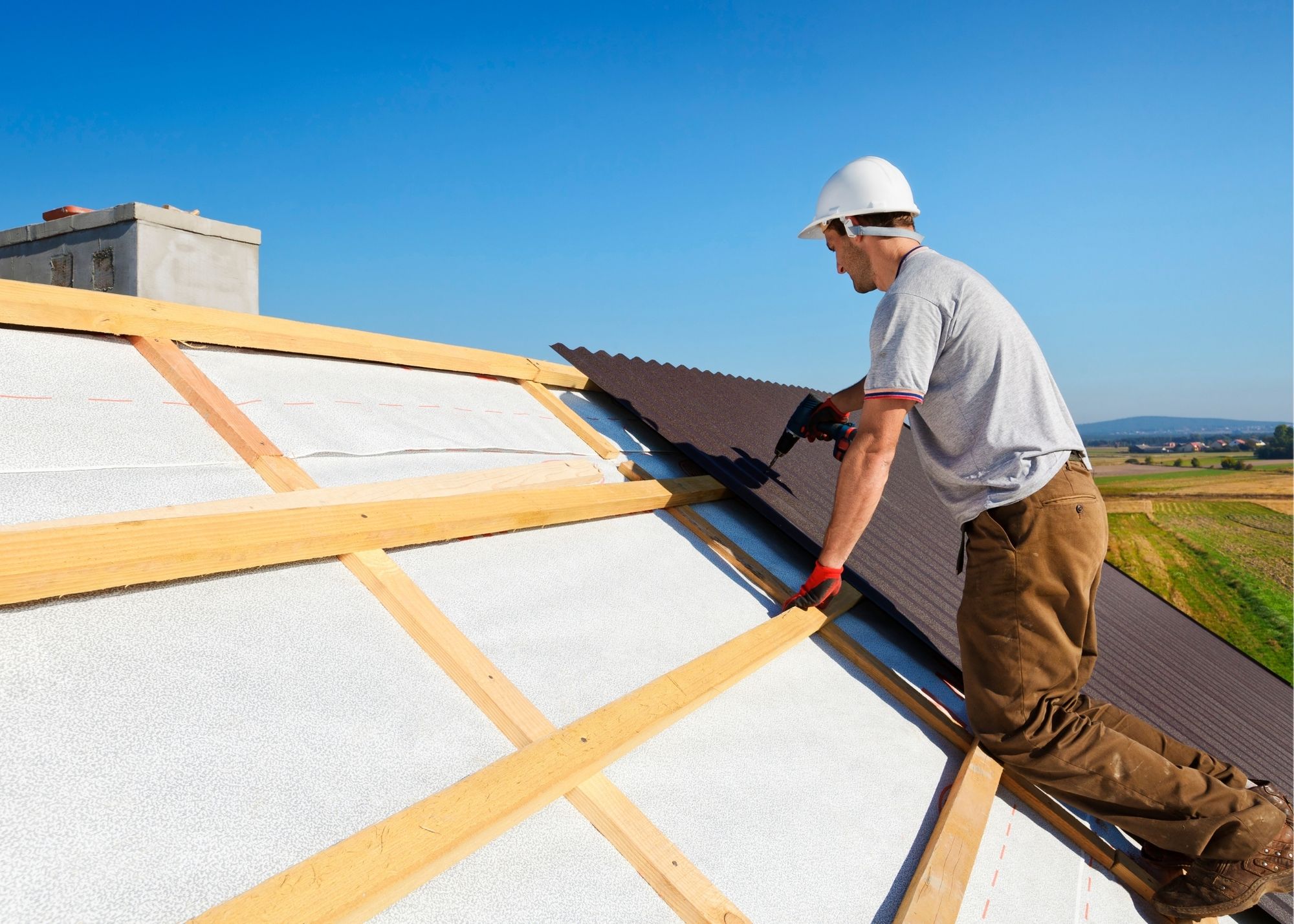 Roofing professional working on residential roofing in Pasadena